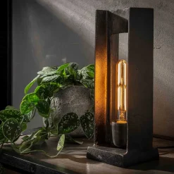 Wohnen 13x37x13 Industrial Tischlampe in Schwarz Nickel - Julesta