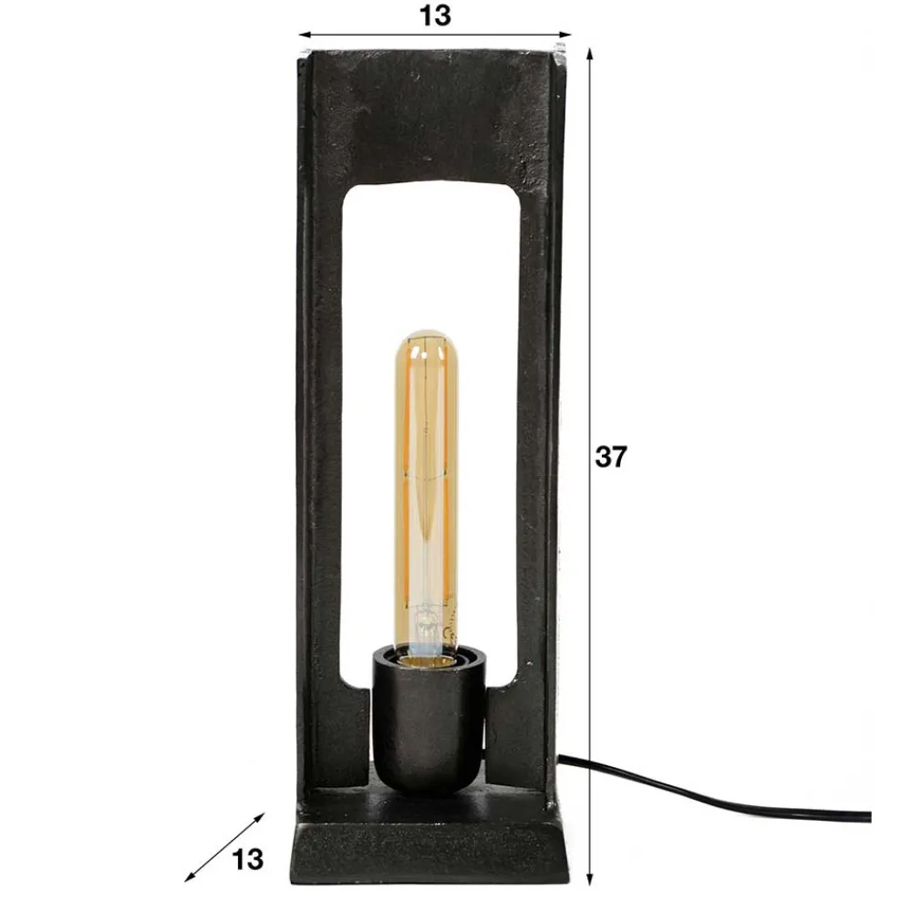 Wohnen 13x37x13 Industrial Tischlampe in Schwarz Nickel - Julesta