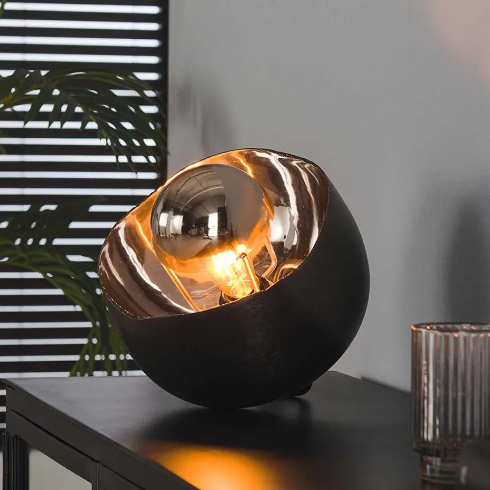 Wohnen Lampen & Leuchten|Loft Möbel*28x28x28 Industry Tischleuchte in Schwarz Nickel - Luzerno