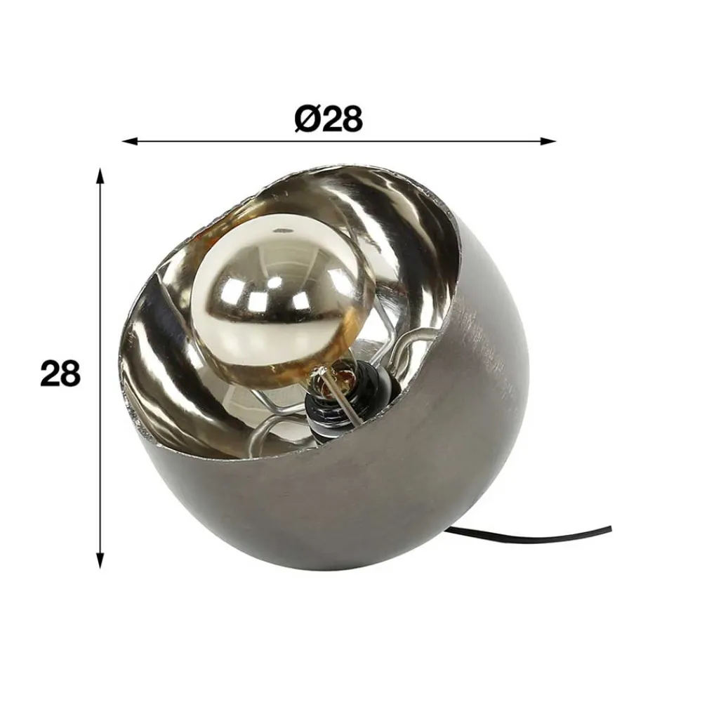 Wohnen Lampen & Leuchten|Loft Möbel*28x28x28 Industry Tischleuchte in Schwarz Nickel - Luzerno