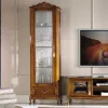 Wohnen Vitrinen|Wohnzimmer-Vitrinen*58x184x35 Italienische Vitrine in Nussbaum - Carlenna