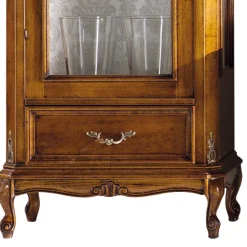 Wohnen Vitrinen|Wohnzimmer-Vitrinen*58x184x35 Italienische Vitrine in Nussbaum - Carlenna