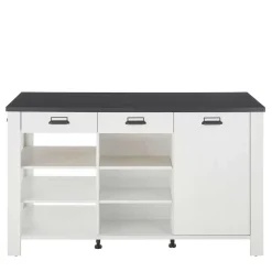 Wohnen 161x93x77 Kücheninsel in Weiß & Anthrazit - Eture