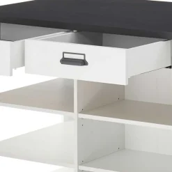 Wohnen 161x93x77 Kücheninsel in Weiß & Anthrazit - Eture