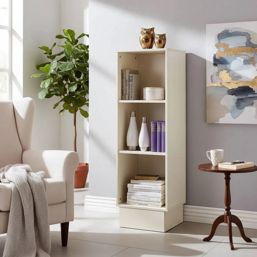 Wohnen 40x126x34 Kiefernholz Regal in Creme - Rospus