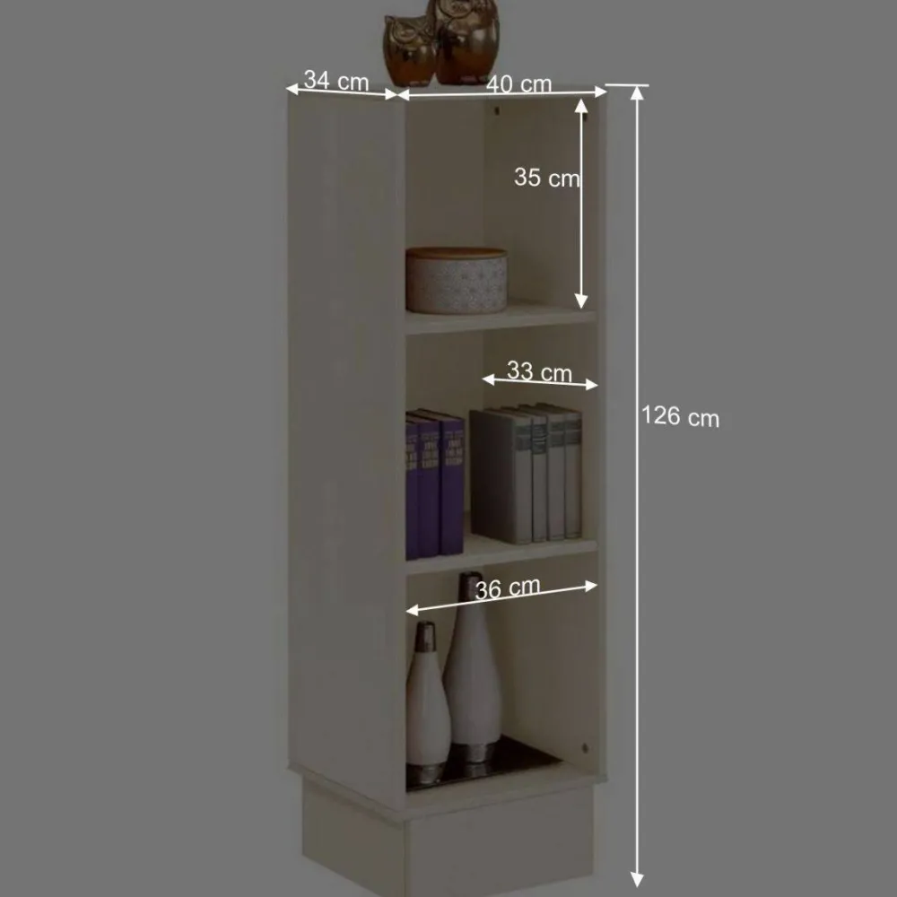 Wohnen 40x126x34 Kiefernholz Regal in Creme - Rospus