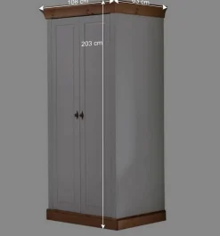 Kinder Wohnen 108x203x63 Kinder Kleiderschrank zweifarbig - Sibiuta