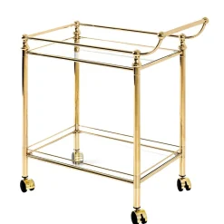 Wohnen Weiße Möbel|Glasmöbel*68x78x40 Klassischer Teewagen mit zwei Glasablagen - Nadia