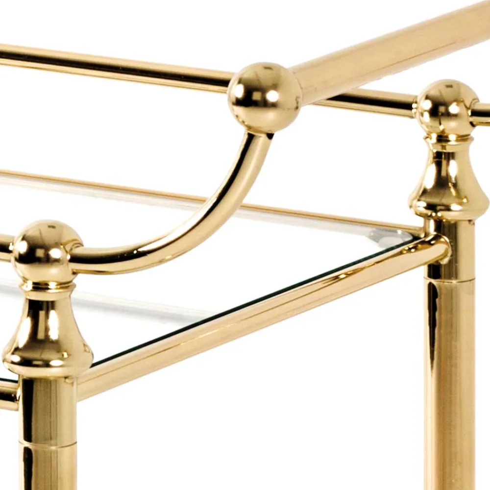 Wohnen Weiße Möbel|Glasmöbel*68x78x40 Klassischer Teewagen mit zwei Glasablagen - Nadia