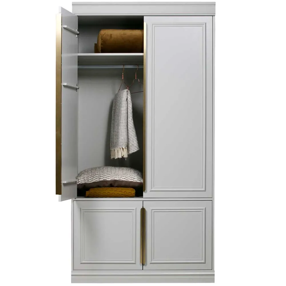 Wohnen Schränke|Kleiderschränke*110x215x62 Kleiderschrank in Hellgrau - Emra