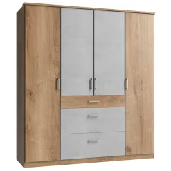 Wohnen 179x199x58 Kleiderschrank in Holzoptik Plankeneiche - Anca