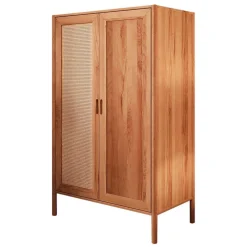 Wohnen 108x175x60 Kleiderschrank mit Wiener Geflecht Tür - Indrya