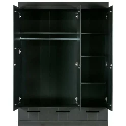 Wohnen Naturholzmöbel|Massivholzmöbel*140x195x53 Kleiderschrank 3-türig & 3 Schubladen - Vindrus