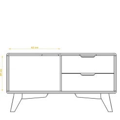 Wohnen Sideboards & Kommoden|Tv & Hifi-Möbel*90x48x40 Kleine Kommode in Wildeiche & Weiß - Diesta