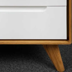 Wohnen Sideboards & Kommoden|Tv & Hifi-Möbel*90x48x40 Kleine Kommode in Wildeiche & Weiß - Diesta