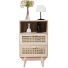 Wohnen Rattanmöbel|Nachttische*40x68x36 Kleine Kommode mit Fach & 2 Schubladen - Oncinasa