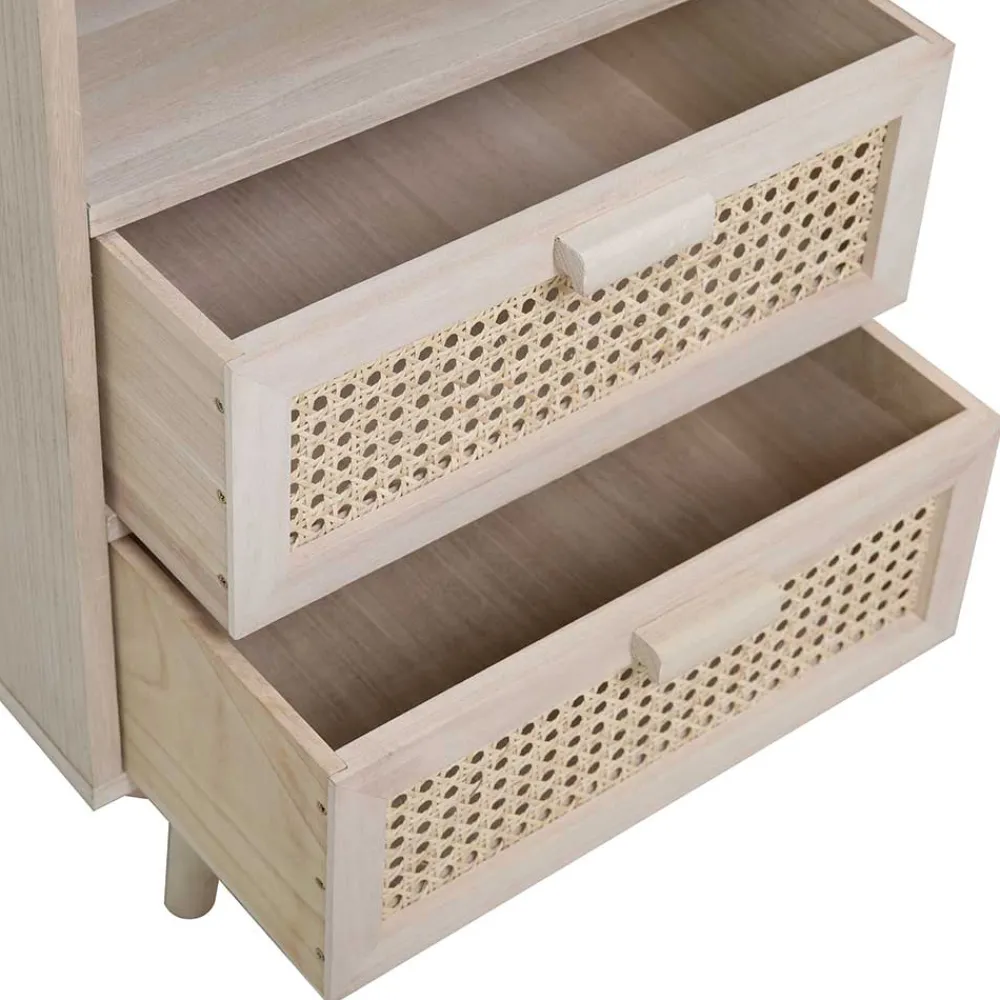 Wohnen Rattanmöbel|Nachttische*40x68x36 Kleine Kommode mit Fach & 2 Schubladen - Oncinasa
