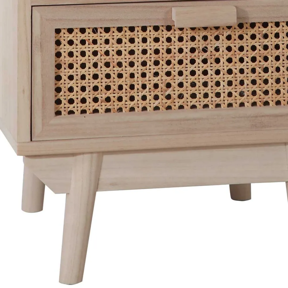 Wohnen Rattanmöbel|Nachttische*40x68x36 Kleine Kommode mit Fach & 2 Schubladen - Oncinasa