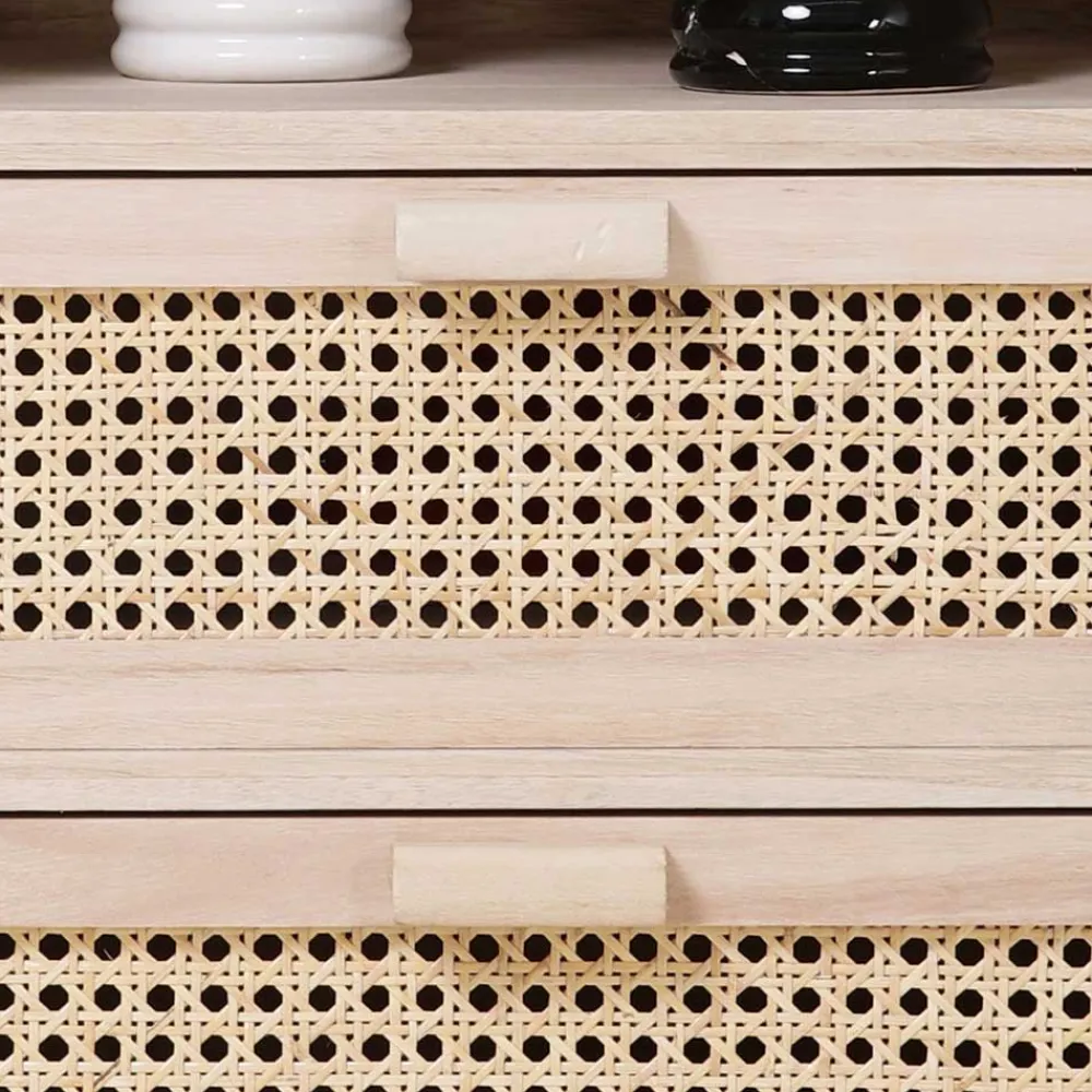 Wohnen Rattanmöbel|Nachttische*40x68x36 Kleine Kommode mit Fach & 2 Schubladen - Oncinasa