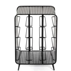 Wohnen Schwarze Möbel|Küchenregale*30x46x24 Kleines Flaschenregal in Schwarz - Selvas