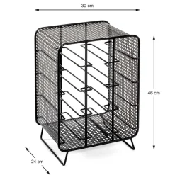 Wohnen Schwarze Möbel|Küchenregale*30x46x24 Kleines Flaschenregal in Schwarz - Selvas