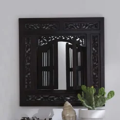 Wohnen 80x90x5 Kolonialstil Spiegel mit zwei Türen - Islando