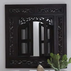 Wohnen 80x90x5 Kolonialstil Spiegel mit zwei Türen - Islando