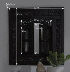 Wohnen 80x90x5 Kolonialstil Spiegel mit zwei Türen - Islando