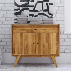 Wohnen 100x90x50 Kombi-Kommode aus Wildeiche Holz - Hardus