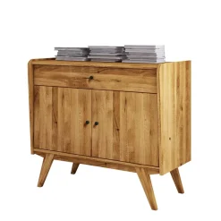 Wohnen 100x90x50 Kombi-Kommode aus Wildeiche Holz - Hardus