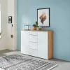 Wohnen Sideboards & Kommoden|Sideboards & Kommoden*135x105x40 Kombikommode in Weiß & Eiche - Reestyl