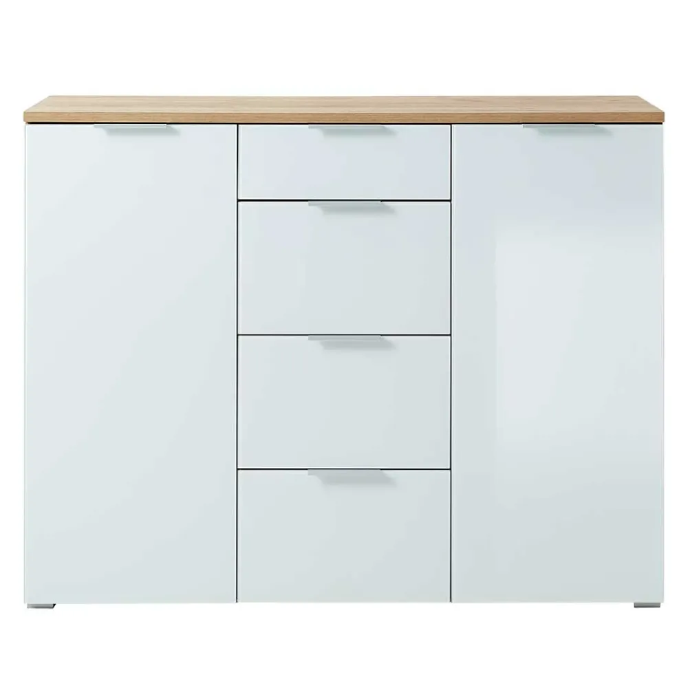 Wohnen Sideboards & Kommoden|Sideboards & Kommoden*135x105x40 Kombikommode in Weiß & Eiche - Reestyl