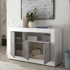 Wohnen Graue Möbel|Weiße Möbel*138x86x43 Kommode in Dekor Beton - Niris