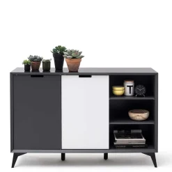 Wohnen 137x92x40 Kommode in Grau & Weiß - Vadids