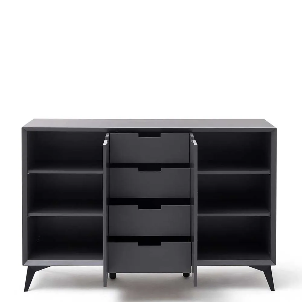 Wohnen 137x92x40 Kommode in Grau & Weiß - Vadids