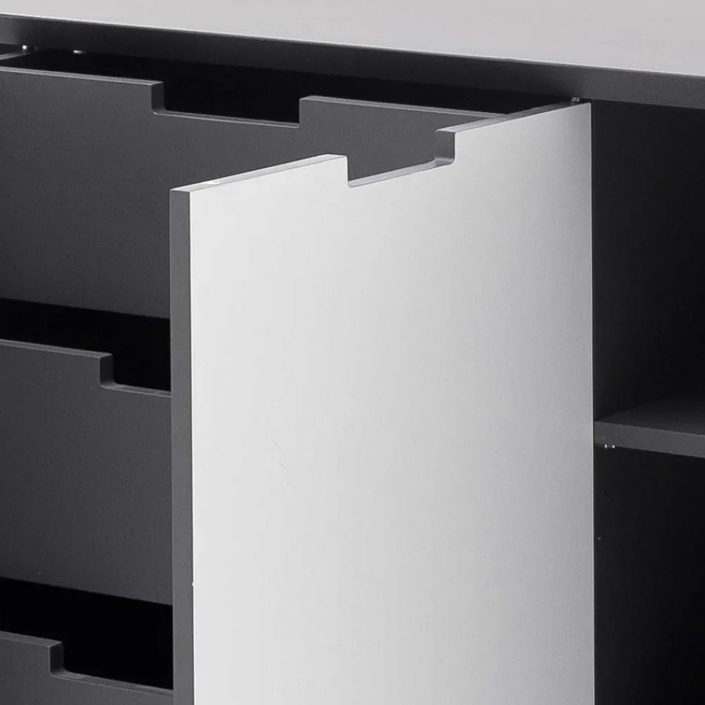 Wohnen 137x92x40 Kommode in Grau & Weiß - Vadids