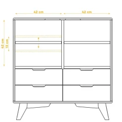 Wohnen Sideboards & Kommoden|Flurkommoden*90x92x40 Kommode in Weiß & Wildeiche - Diesta