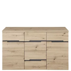 Wohnen Küchenschränke|Sideboards*135x82x38 Kommode in Wildeiche NB & Grau - Kuetra