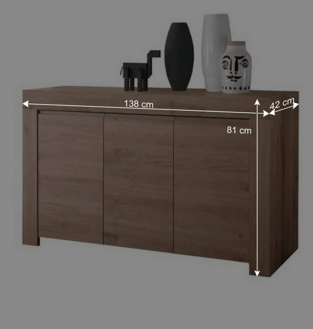 Wohnen 138x81x42 Kommode mit drei Türen - Karika