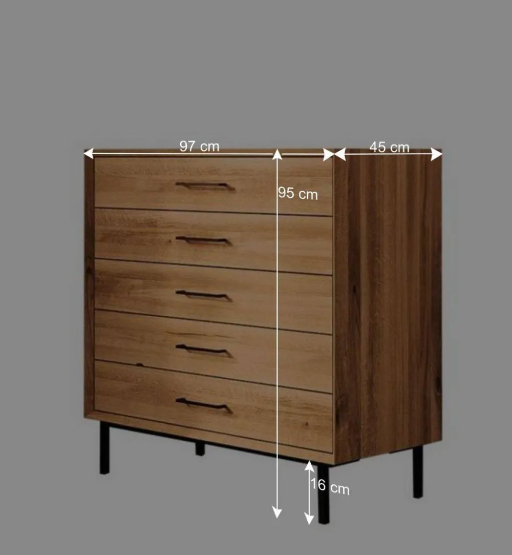 Wohnen Flurkommoden*97x95x45 Kommode mit fünf Schubladen - Kerfa