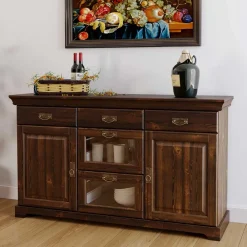 Wohnen Sideboards|Kolonialmöbel*145x84x40 Kommode mit Glas im Kolonialstil - Jurcavs