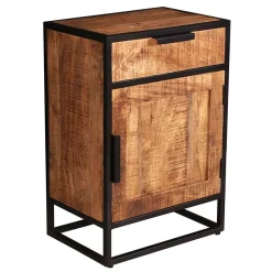 Wohnen 67x62x42 Kommode mit Schublade & Tür - Evradon