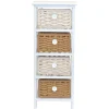 Wohnen Rattanmöbel|Badregale*30x73x25 Kommode mit vier Körben in Weiß - Udolph