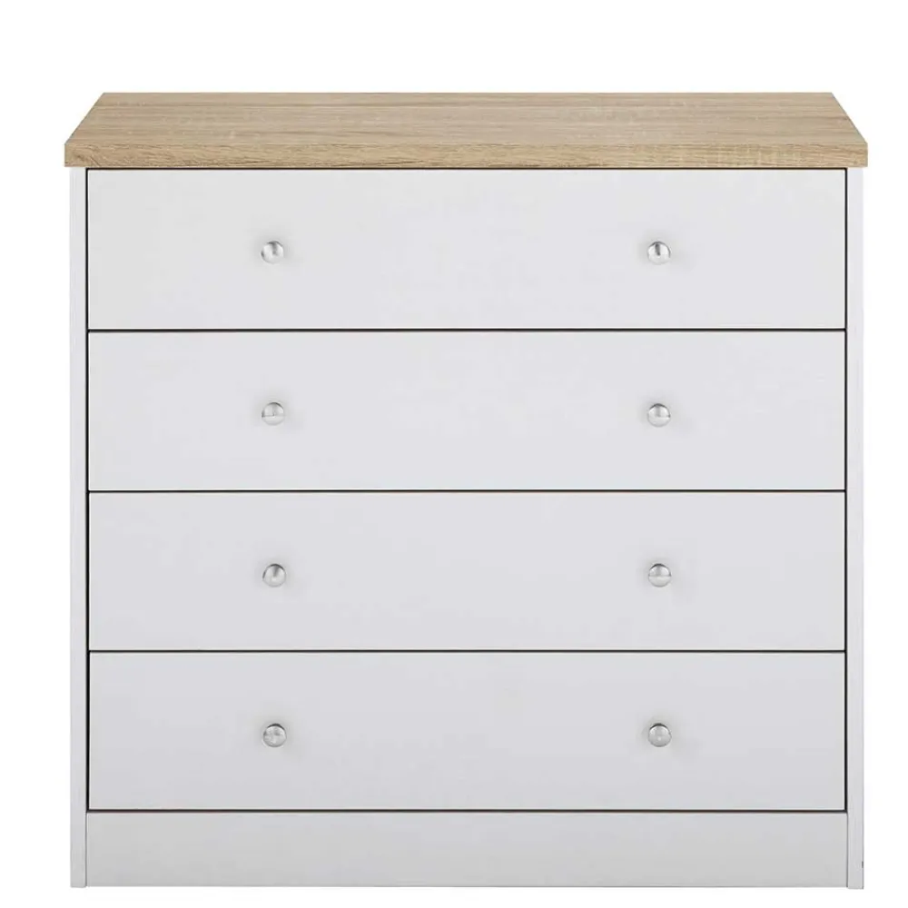 Wohnen 80x80x35 Kommode mit vier Schubladen - Nudion