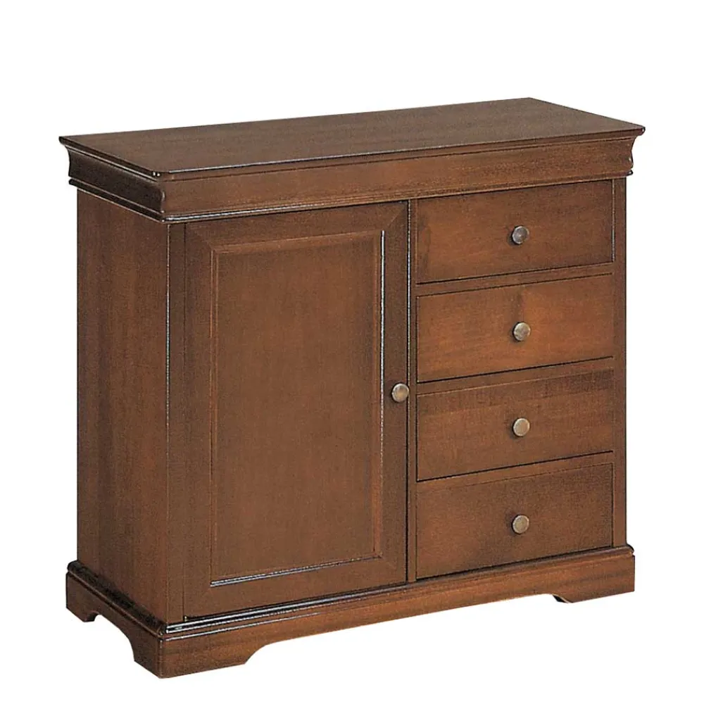 Wohnen 85x76x45 Kommode mit vier Schubladen & Tür - Lemerzi