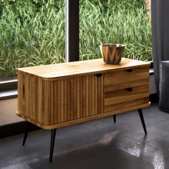Wohnen Sideboards & Kommoden|Tv & Hifi-Möbel*97x57x46 Kommode mit zwei Schubladen & Tür - Casarius