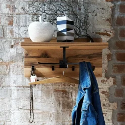Wohnen 50x25x30 Kompakte Hängegarderobe aus Balkeneiche - Alsbetas