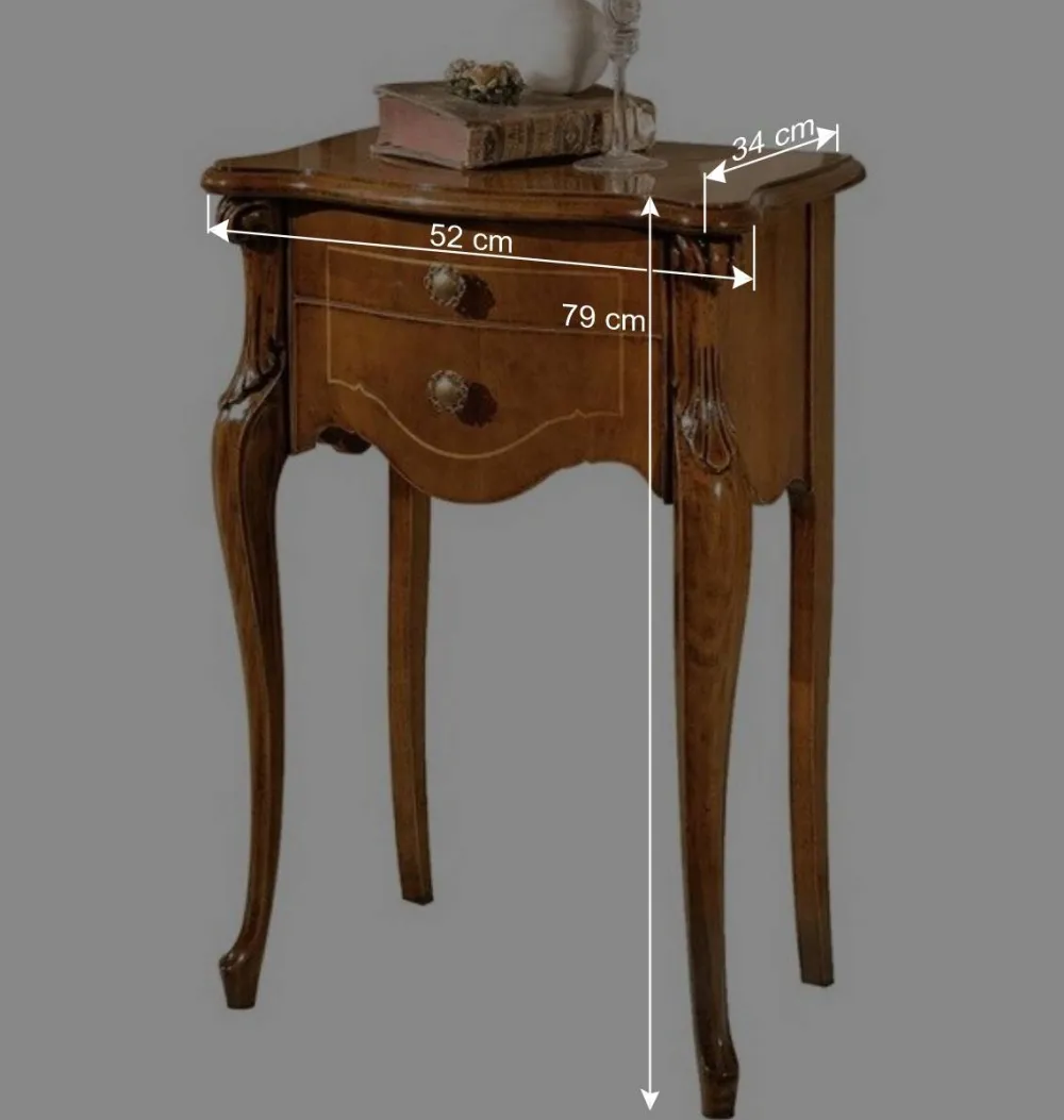 Wohnen 52x79x34 Konsolentisch Kommode in Nussbaum - Carlenna