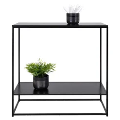 Wohnen 80x80x36 Konsoltisch aus Stahl in Schwarz - Esbessa