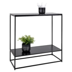Wohnen 80x80x36 Konsoltisch aus Stahl in Schwarz - Esbessa